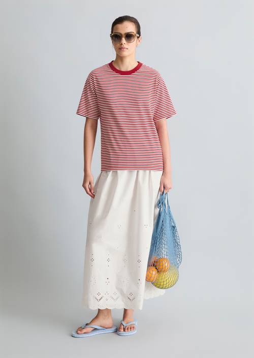 Maglietta regolare a righe Dark Red in vista frontale