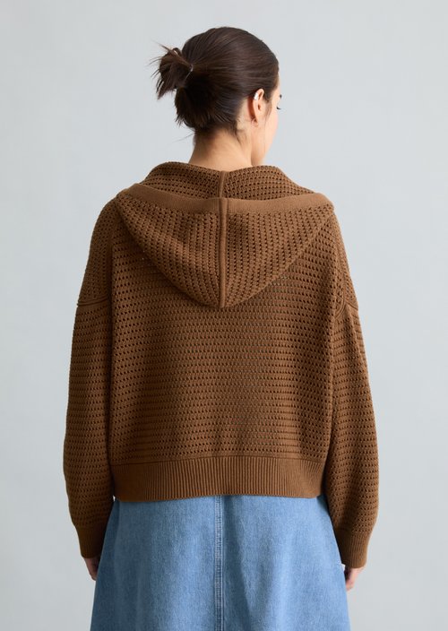 Hooded cardigan loose — Umbra Brown