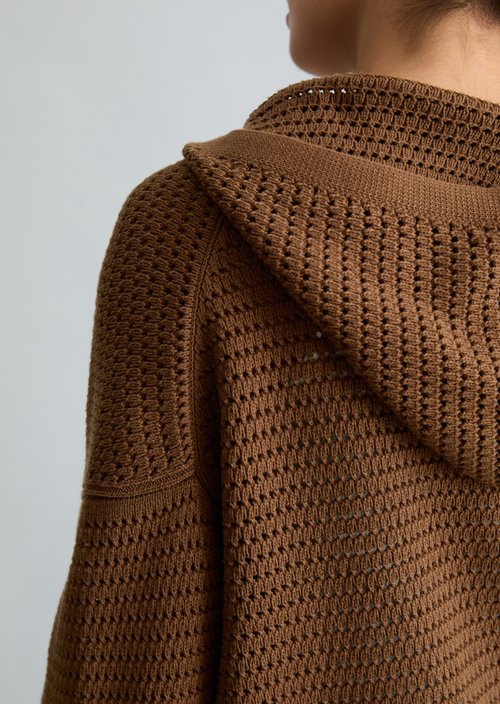 Hooded cardigan loose — Umbra Brown