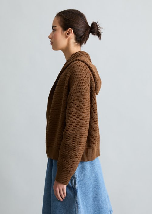Hooded cardigan loose — Umbra Brown