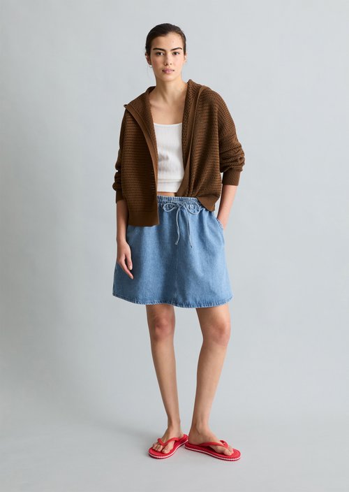 Hooded cardigan loose — Umbra Brown