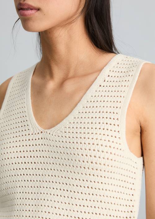Top en tricot slim Creamy White en vue détaillée