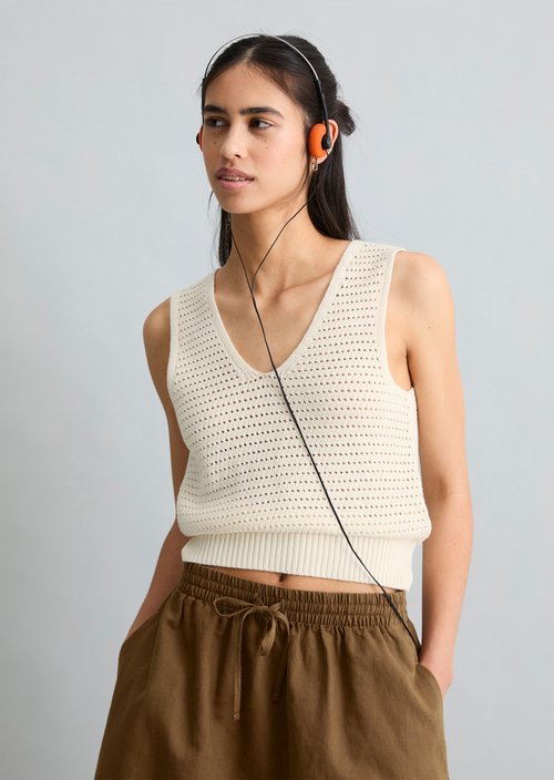 Knitted top slim — Creamy White