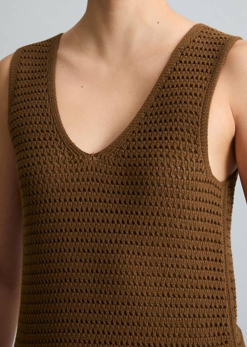 Top en tricot slim Umbra Brown en vue détaillée