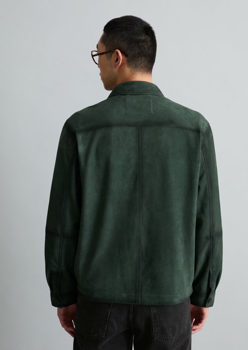 Leather jacket regular — Moss Green (alternate view)