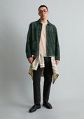 Leather jacket regular made from supple goatskin - green | Leather