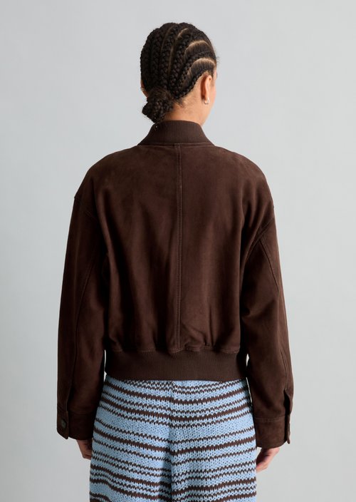 Leather blouson regular — Burnt Aubergine