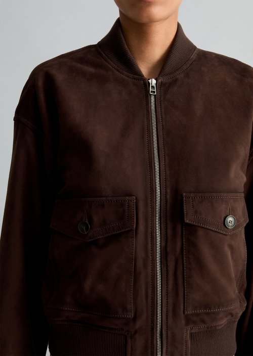Leather blouson regular — Burnt Aubergine