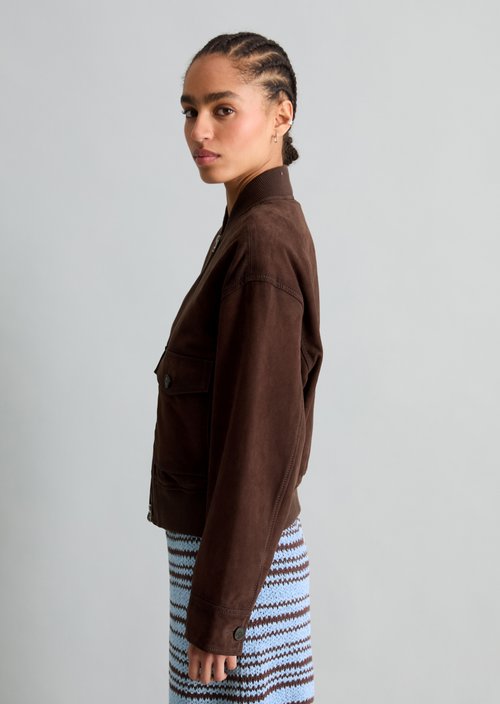Leather blouson regular — Burnt Aubergine