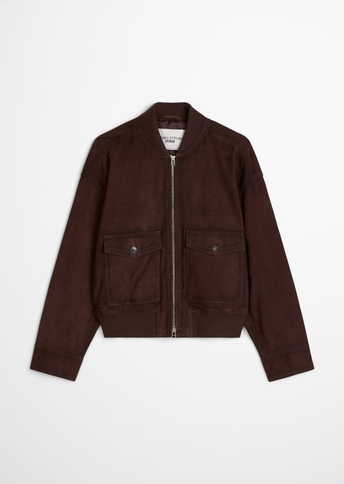 Leather blouson regular — Burnt Aubergine