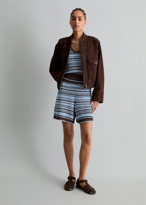 Leather blouson regular — Burnt Aubergine