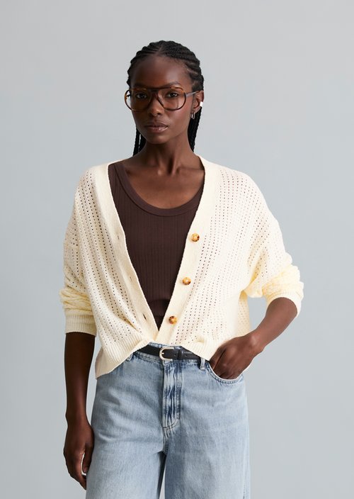 Relaxed cardigan — Creamy White