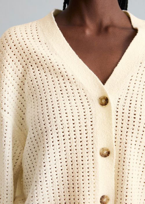 Relaxed cardigan — Creamy White
