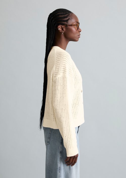 Relaxed cardigan — Creamy White