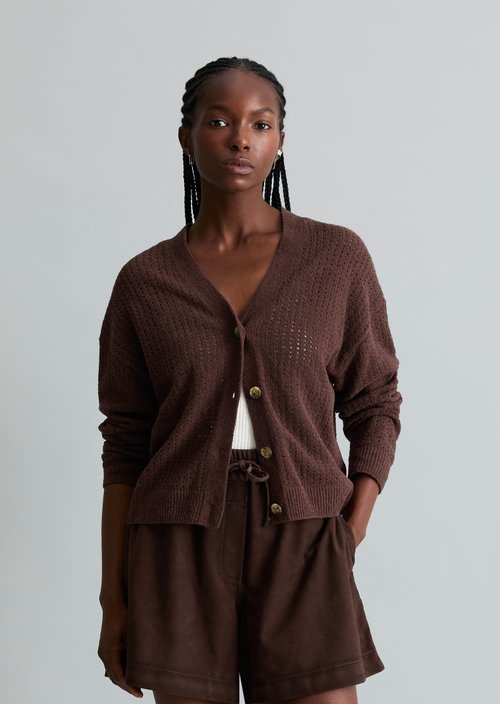 Relaxed cardigan — Burnt Aubergine