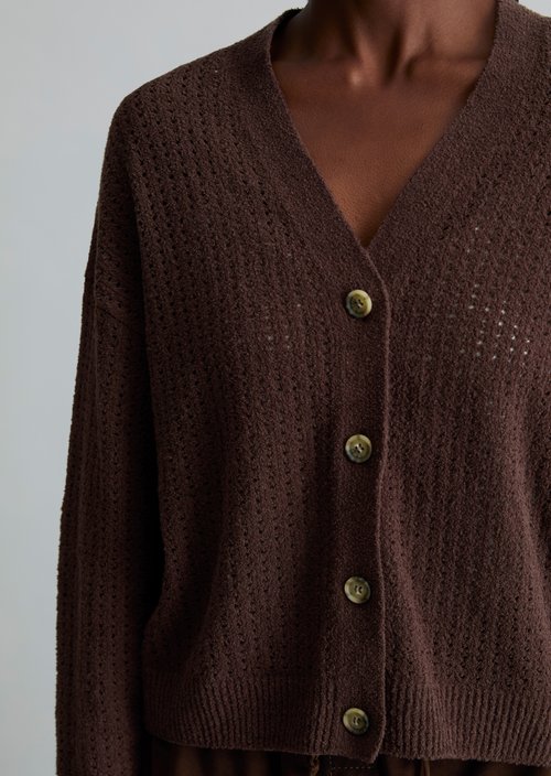 Relaxed cardigan — Burnt Aubergine