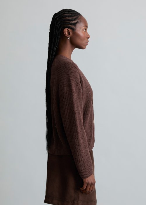 Relaxed cardigan — Burnt Aubergine
