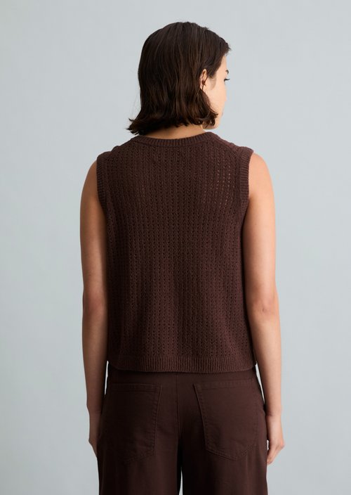 Sleeveless cardigan slim — Burnt Aubergine