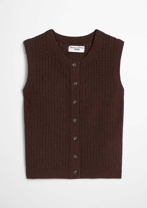 Sleeveless cardigan slim — Burnt Aubergine
