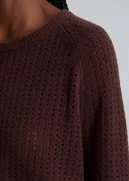 Pullover loose Burnt Aubergine in Detailansicht