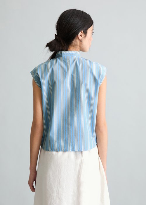 Relaxed striped blouse — Light Blue