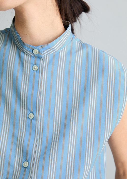 Relaxed striped blouse — Light Blue