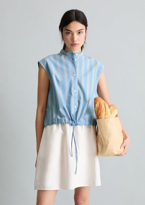 Relaxed striped blouse — Light Blue