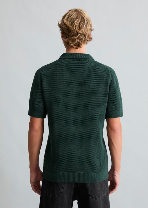 DfC knitted polo shirt relaxed — Olive Branch Green
