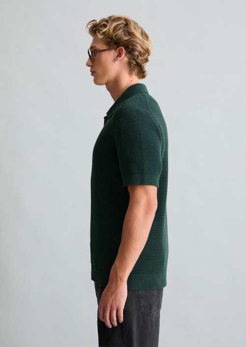 DfC knitted polo shirt relaxed — Olive Branch Green