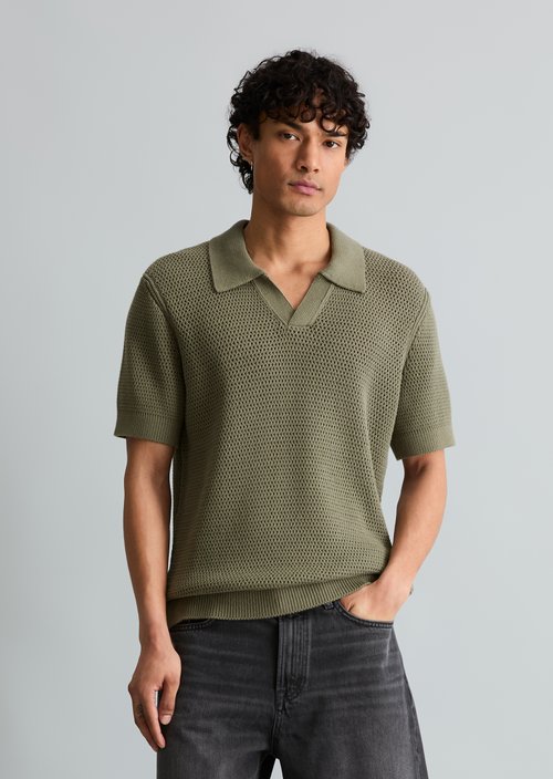 DfC knitted polo shirt relaxed — Chalky Sage