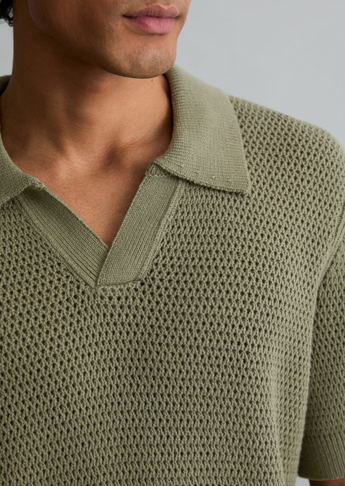 DfC knitted polo shirt relaxed — Chalky Sage