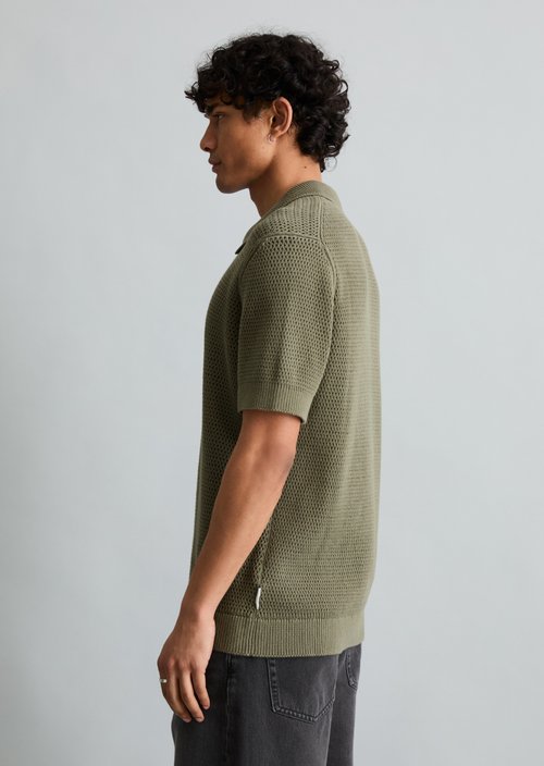 DfC knitted polo shirt relaxed — Chalky Sage