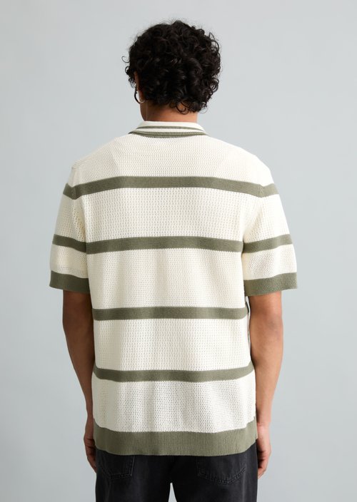 Regular knit polo shirt — Offwhite