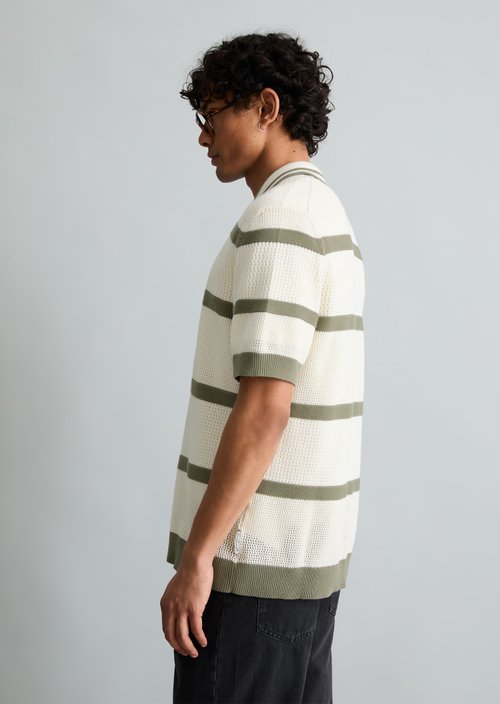 Regular knit polo shirt — Offwhite