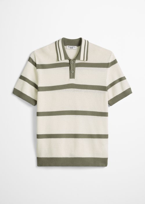 Regular knit polo shirt — Offwhite