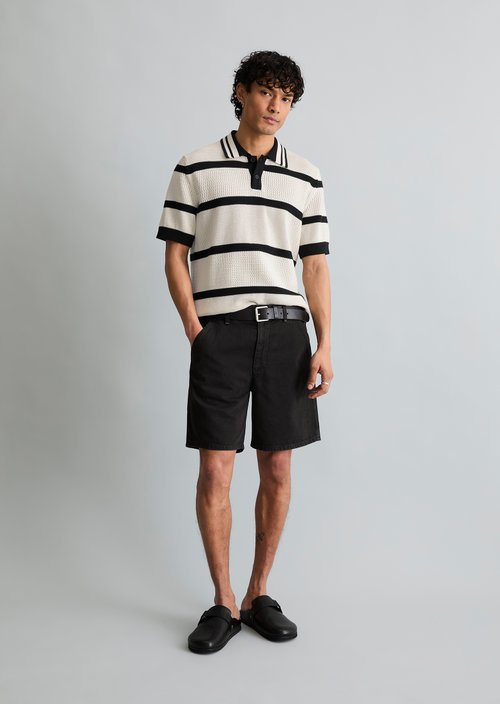 Regular knit polo shirt — Offwhite