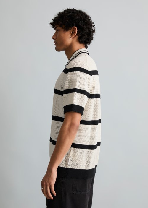Regular knit polo shirt — Offwhite