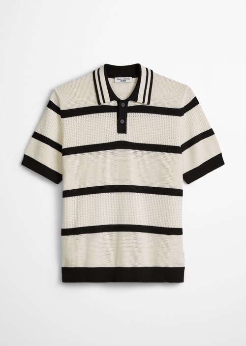 Regular knit polo shirt — Offwhite