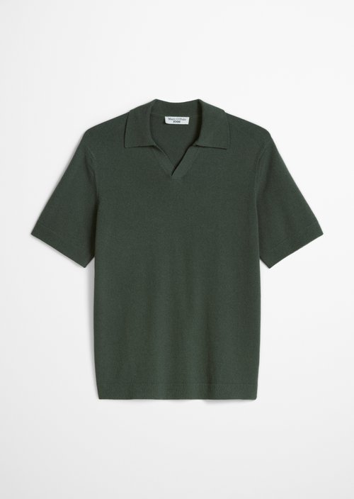 Relaxed knit polo shirt — Moss Green