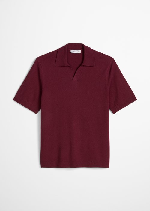 Relaxed knit polo shirt — Merlot Red