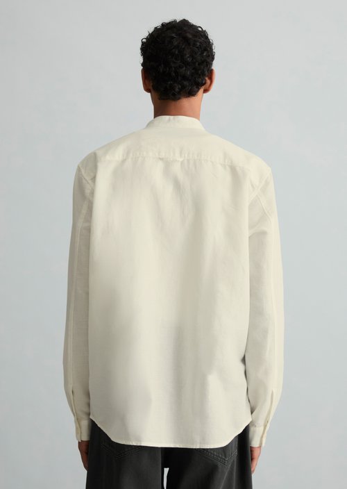 Regular stand-up collar shirt — Silky White