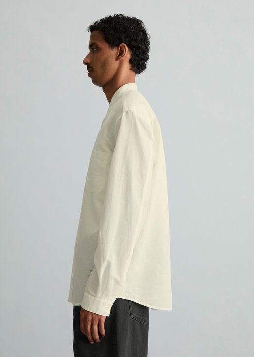 Regular stand-up collar shirt — Silky White