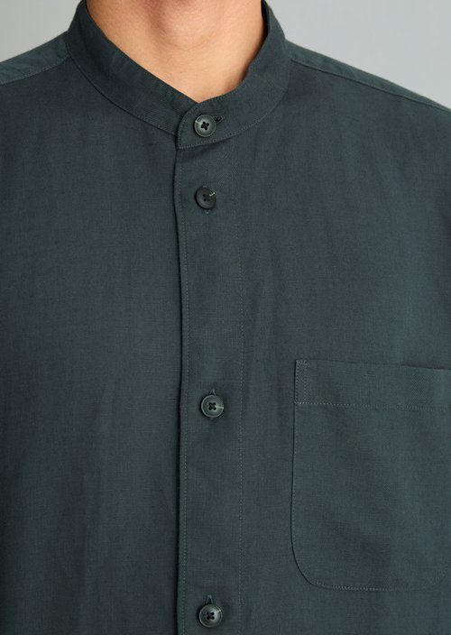 Regular stand-up collar shirt — Peppercorn Grey