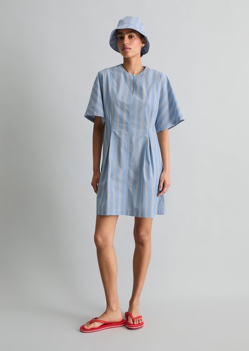 Striped dress flared — Light Blue