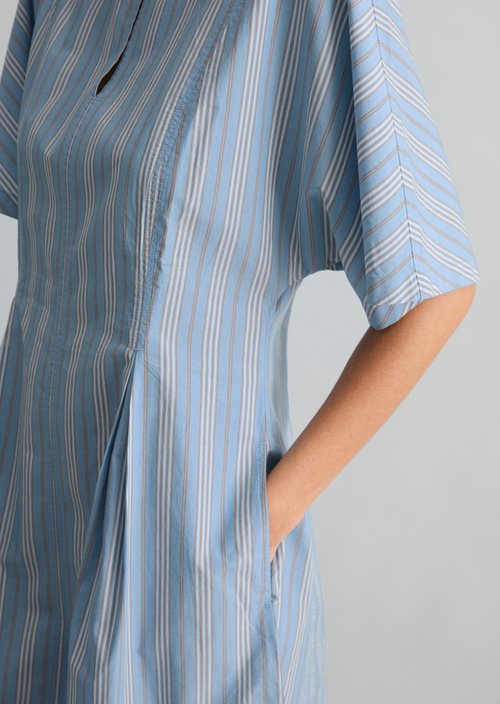 Striped dress flared — Light Blue