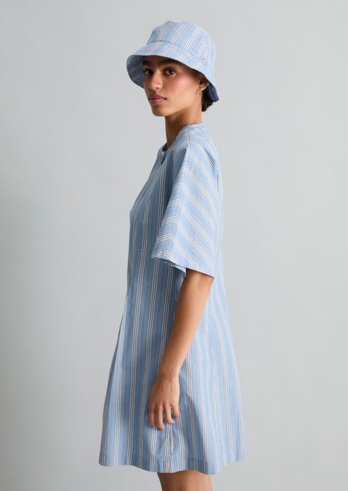 Striped dress flared — Light Blue