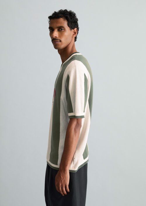 Relaxed short-sleeved sweater — Dark Green