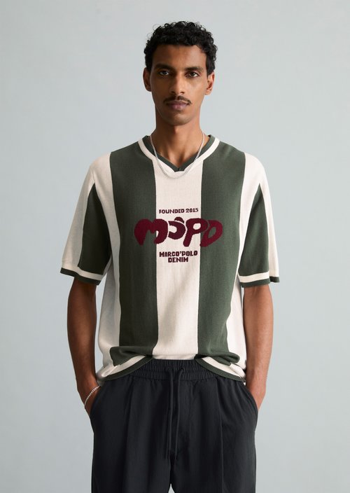 Relaxed short-sleeved sweater — Dark Green