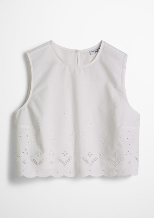Cropped lace top — Silky White