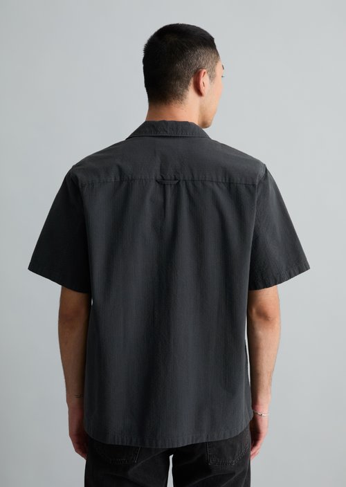 Seersucker shirt regular — Peppercorn Grey